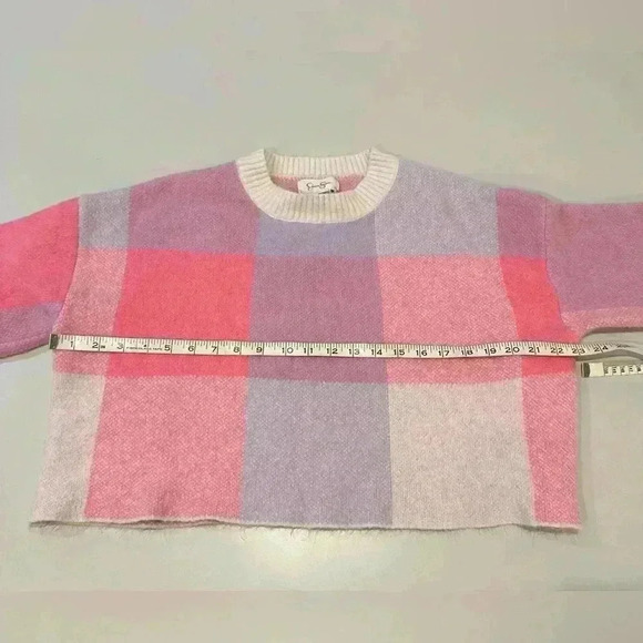 Jessica Simpson Pink Color Block Cropped Sweater Size Small - Picture 3 of 5
